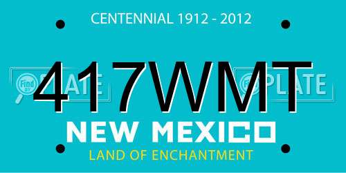 417WMT New Mexico License Plate