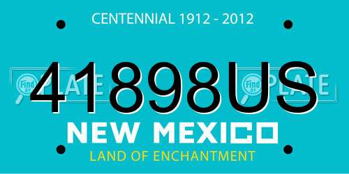 41898US New Mexico License Plate