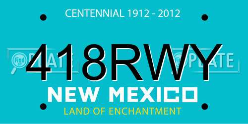 418RWY New Mexico License Plate