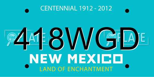 418WGD New Mexico License Plate
