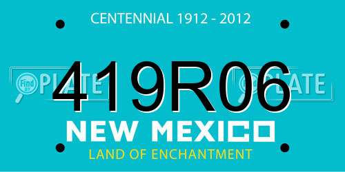 419R06 New Mexico License Plate