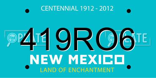 419RO6 New Mexico License Plate