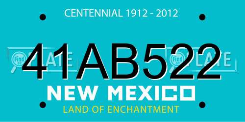 41AB522 New Mexico License Plate
