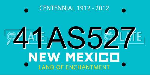 41AS527 New Mexico License Plate