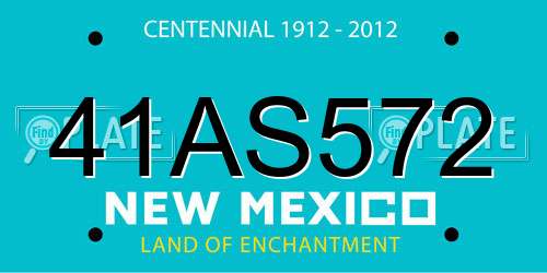 41AS572 New Mexico License Plate