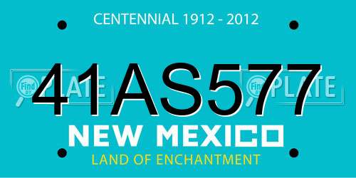 41AS577 New Mexico License Plate