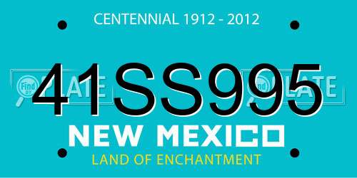 41SS995 New Mexico License Plate