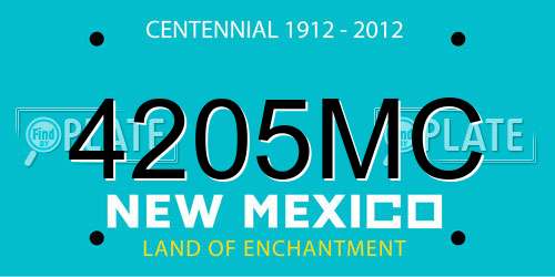 4205MC New Mexico License Plate