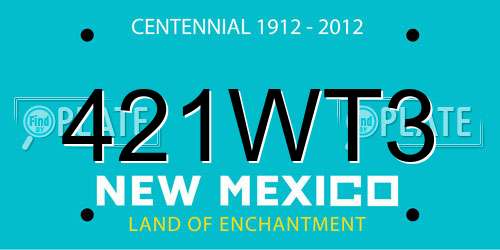421WT3 New Mexico License Plate