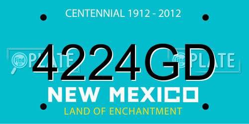 4224GD New Mexico License Plate