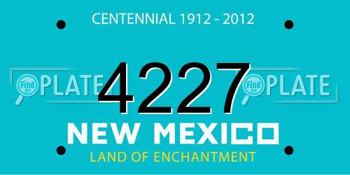 4227 New Mexico License Plate