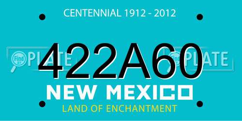422A60 New Mexico License Plate