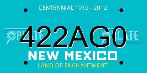 422AG0 New Mexico License Plate