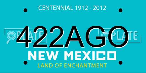 422AGO New Mexico License Plate