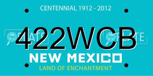 422WCB New Mexico License Plate