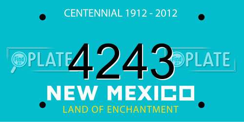 4243 New Mexico License Plate