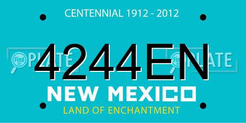 4244EN New Mexico License Plate