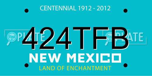 424TFB New Mexico License Plate