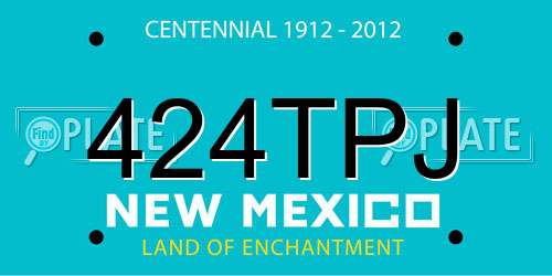424TPJ New Mexico License Plate