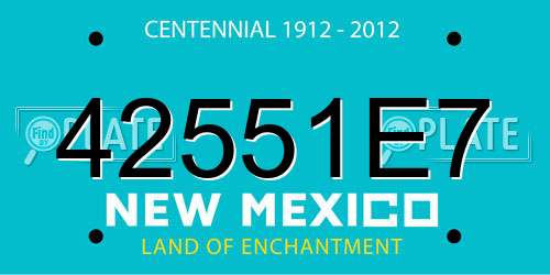 42551E7 New Mexico License Plate