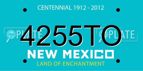 4255TO New Mexico License Plate