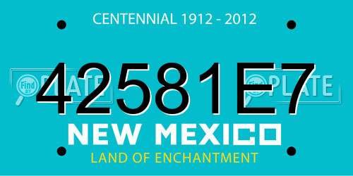 42581E7 New Mexico License Plate