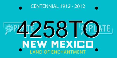 4258TO New Mexico License Plate