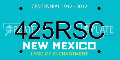 425RSC New Mexico License Plate