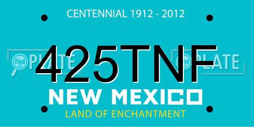 425TNF New Mexico License Plate