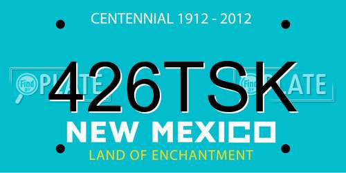426TSK New Mexico License Plate