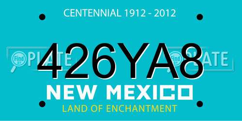 426YA8 New Mexico License Plate