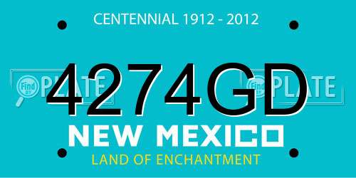 4274GD New Mexico License Plate
