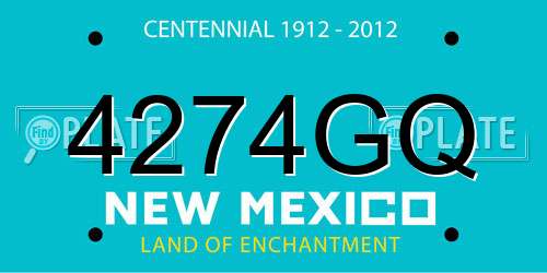 4274GQ New Mexico License Plate