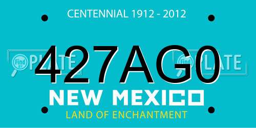 427AG0 New Mexico License Plate