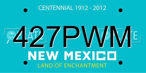 427PWM New Mexico License Plate