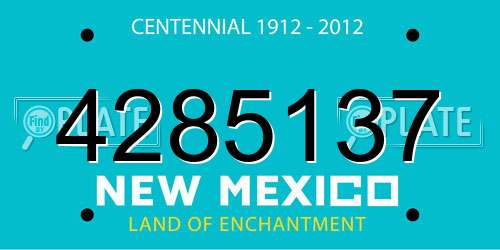 4285137 New Mexico License Plate