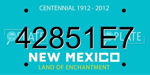 42851E7 New Mexico License Plate
