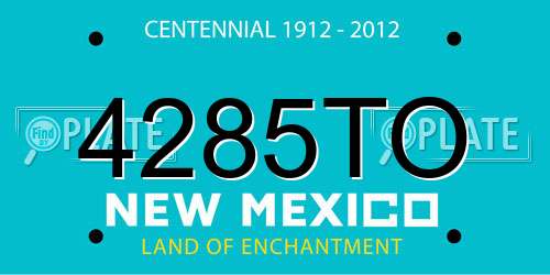 4285TO New Mexico License Plate