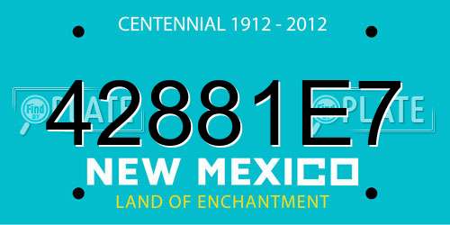42881E7 New Mexico License Plate