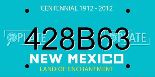 428B63 New Mexico License Plate