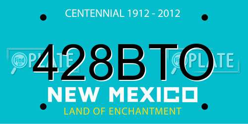 428BTO New Mexico License Plate