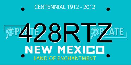 428RTZ New Mexico License Plate