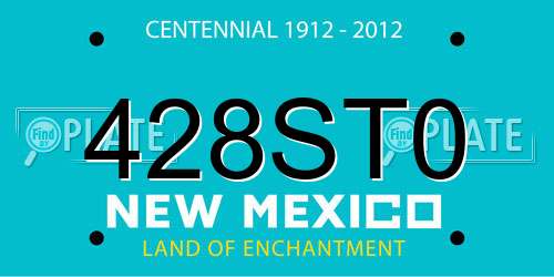 428ST0 New Mexico License Plate
