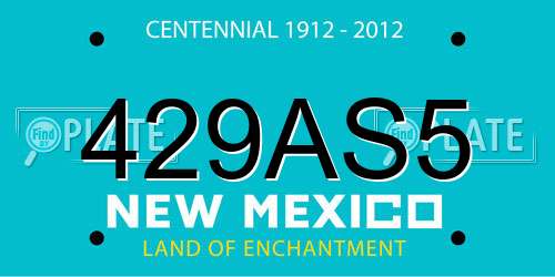 429AS5 New Mexico License Plate