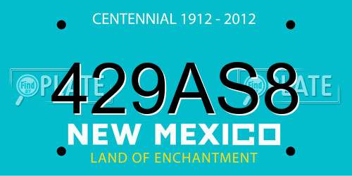 429AS8 New Mexico License Plate