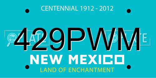429PWM New Mexico License Plate