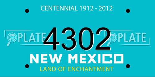 4302 New Mexico License Plate