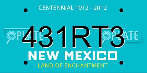 431RT3 New Mexico License Plate