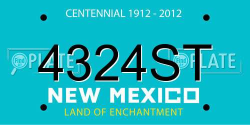 4324ST New Mexico License Plate