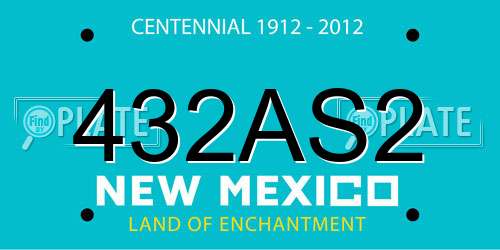 432AS2 New Mexico License Plate